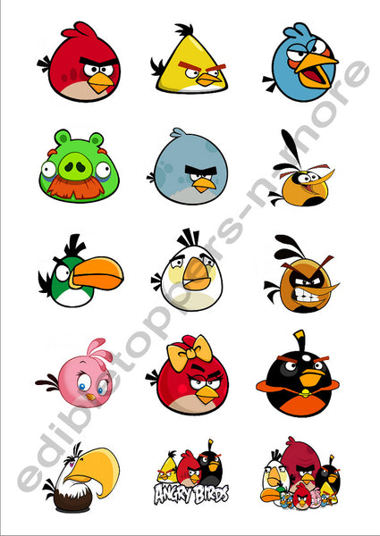 Angry Birds Edible Print Premium Cupcake/Cookie Toppers Frosting Sheets 2 Sizes