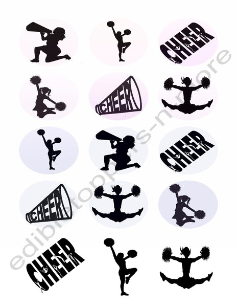 Cheerleading Edible Print Premium Cupcake/Cookie Toppers Frosting Sheets 2 Sizes