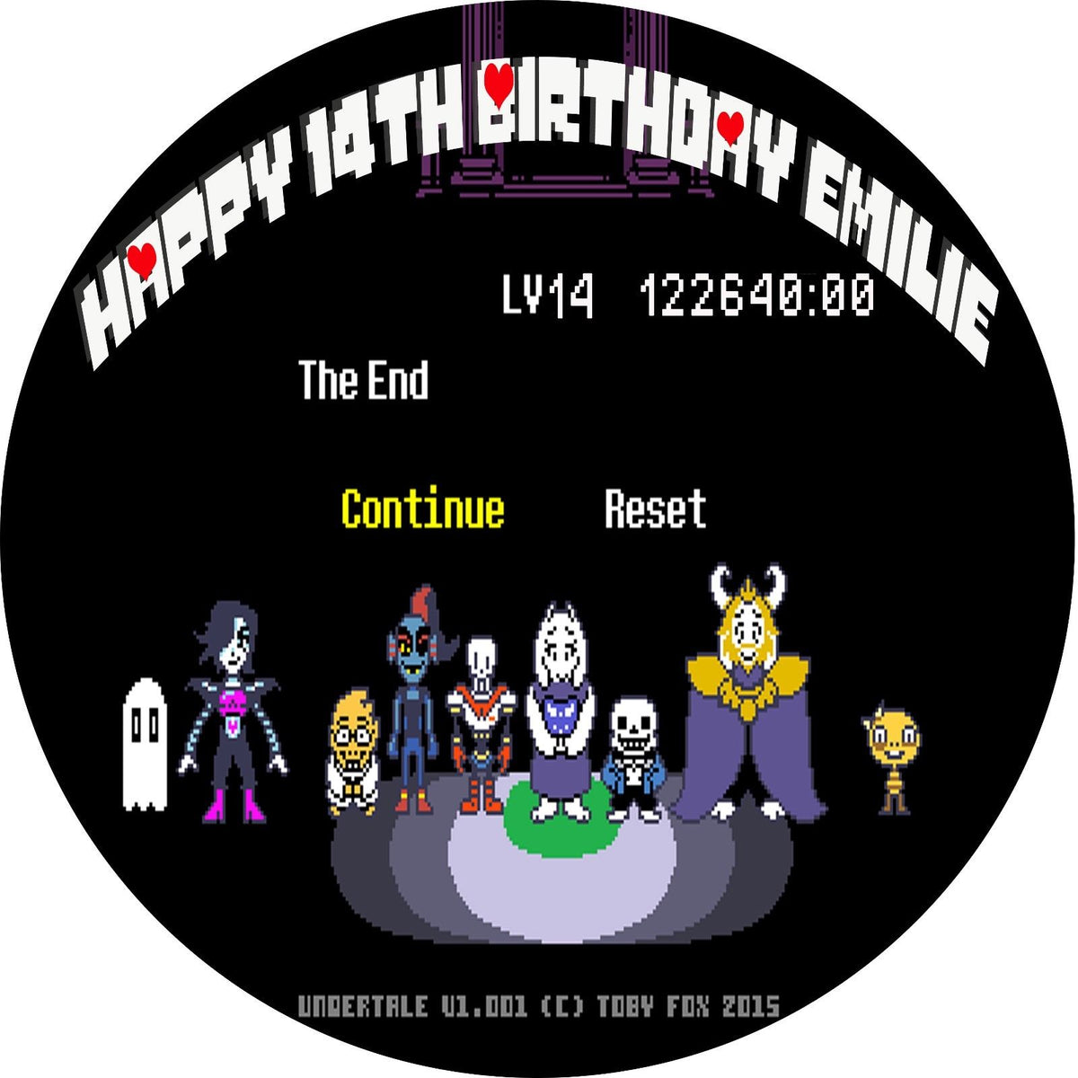 Undertale No Vacation Time Sans Pacifist Edible Cake Topper Image ABPI – A  Birthday Place