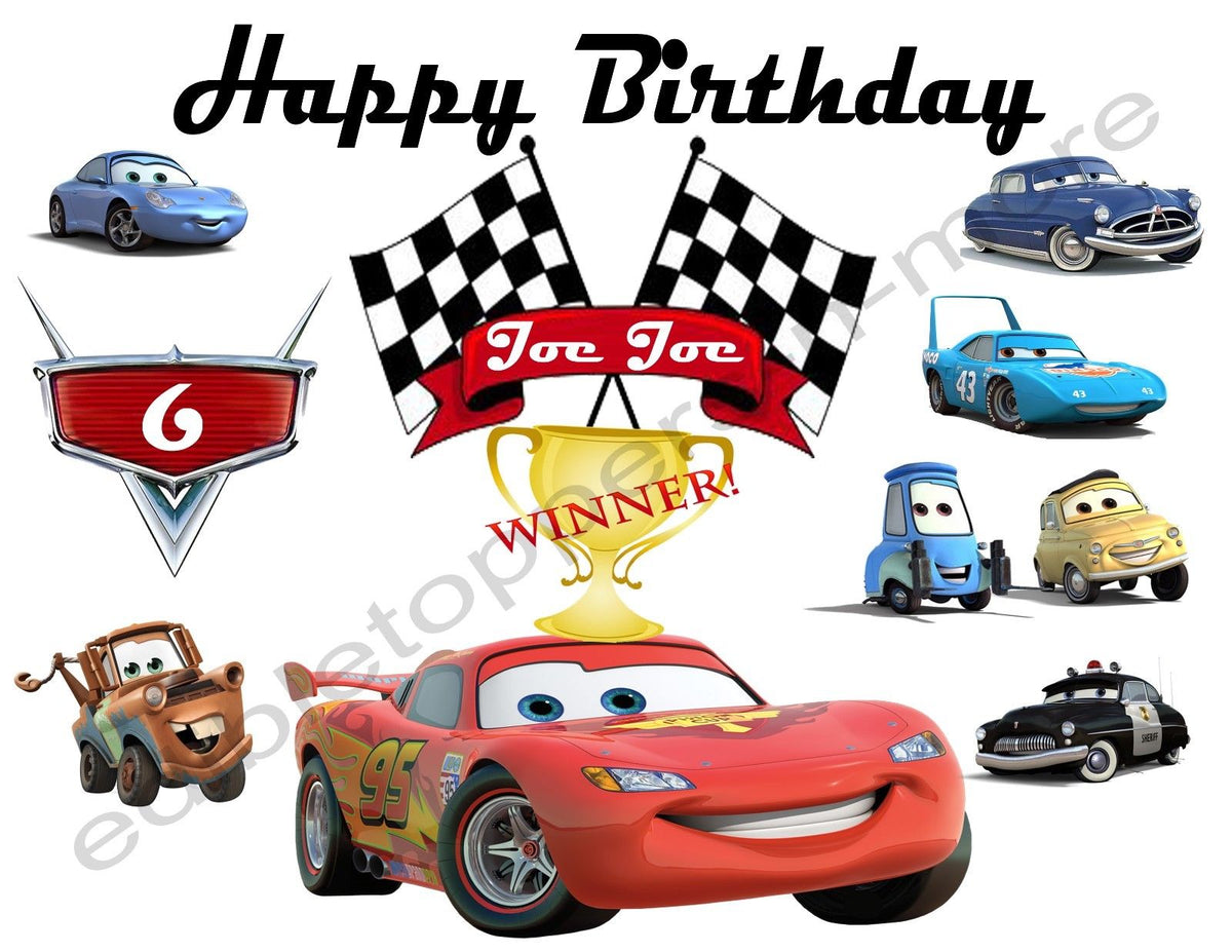 Disney Cars Birthday Water Bottle Printable - Personalized