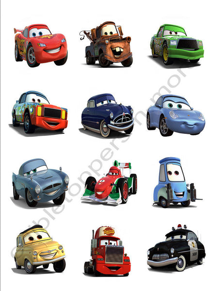 Disney's Cars Edible Print Premium Cupcake/Cookie Toppers Frosting Sheets 2 Sizes