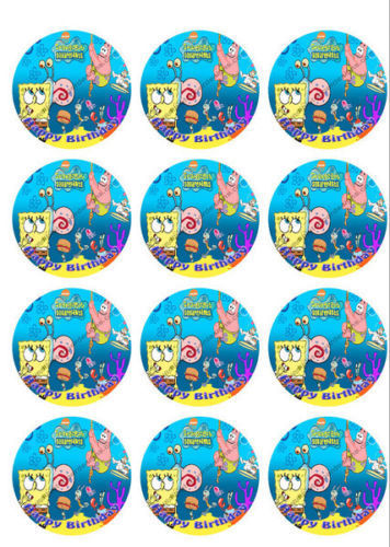SpongeBob SquarePants Personalized Edible Print Premium Cake Topper Frosting Sheets 5 Sizes