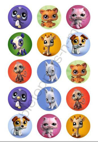 Littlest Pet Shop Edible Print Premium Cupcake/Cookie Toppers Frosting Sheets 2 Sizes
