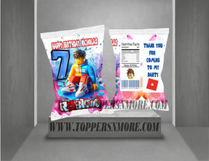 (12) Personalized ROBLOX Chip Candy Treat Bags Party Favors Printed