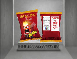 (12) Personalized INSIDEOUT ANGER Chip Candy Treat Bags Party Favors Printed