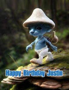 Cat Smurf Personalized Edible Print Premium Cake Topper Frosting Sheets