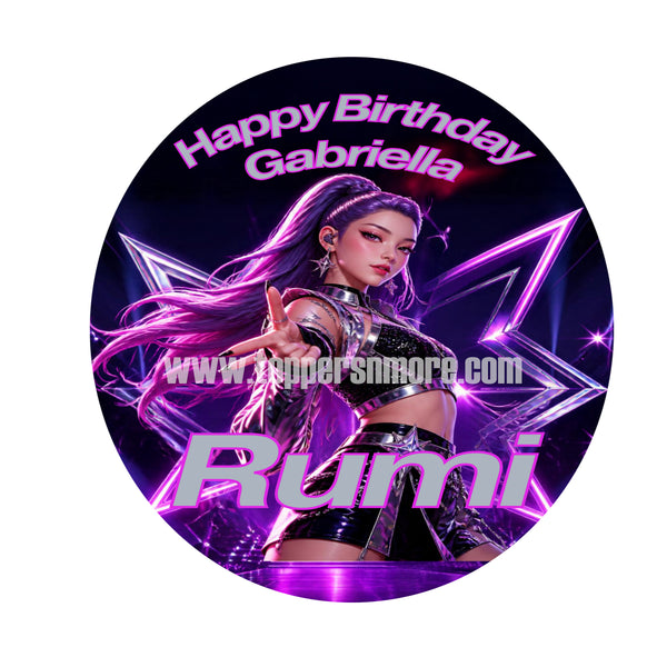 K POP Demon Hinter  Rumi Personalized Edible Print Premium Cake Toppers Frosting Sheets 5 Sizes