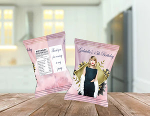 (12) Personalized Taylor Swift Chip Candy Treat Bags Party Favors Printed
