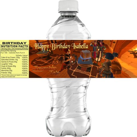 (10) Personalized A TOWNSHIP TALE Glossy Water Bottle Labels, Party Favors, 2 Sizes