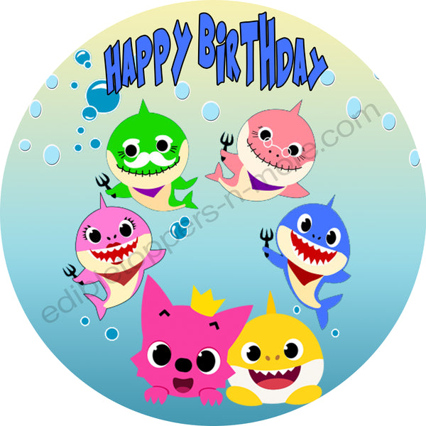 Baby Shark Personalized Edible Print Premium Cake Topper Frosting Sheets 5 Sizes