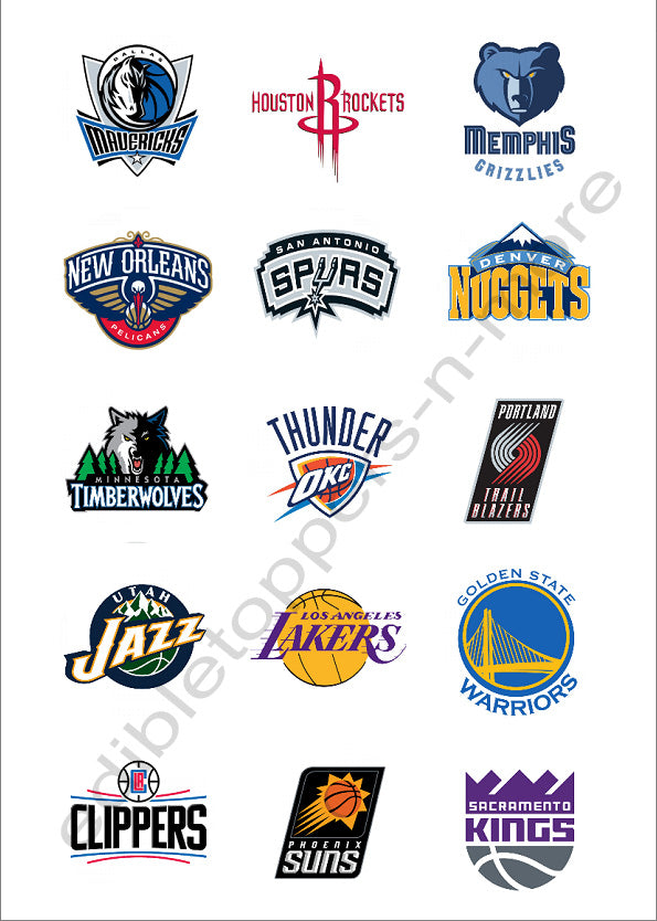 15) 2 Western Conference NBA Team Logos Edible Print Premium