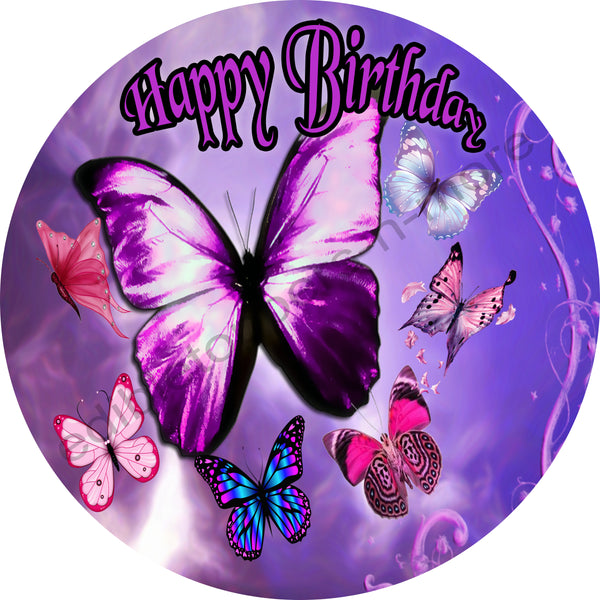 Butterflies Personalized Edible Print Premium Cake Toppers Frosting Sheets 5 Sizes