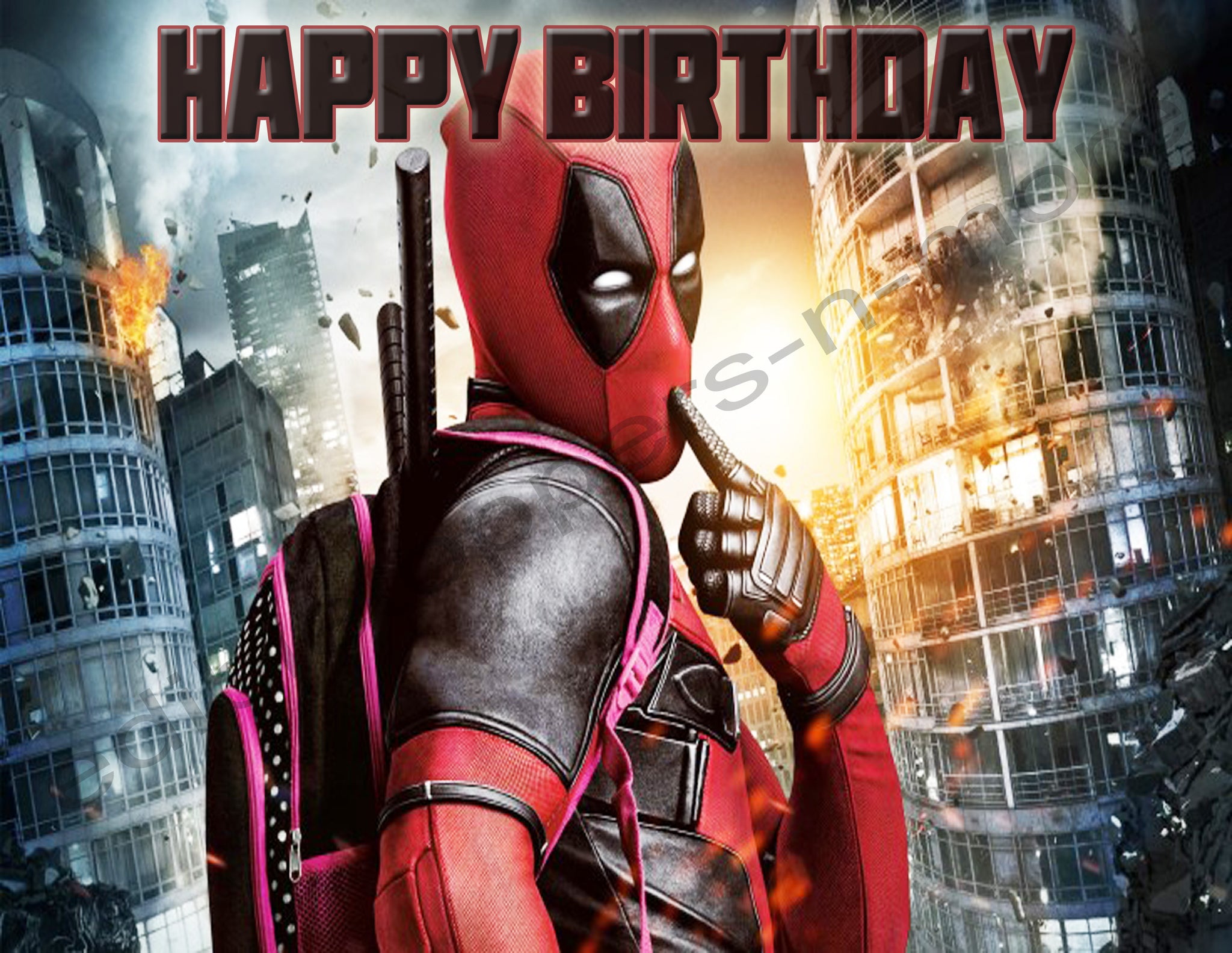 Deadpool Personalized Edible Print Premium Cake Toppers Frosting