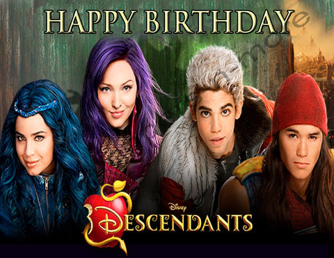 Descendants Personalized Edible Print Premium Cake Toppers Frosting Sheets 5 Sizes