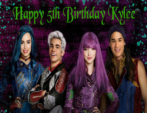 Descendants Personalized Edible Print Premium Cake Toppers Frosting Sheets 5 Sizes