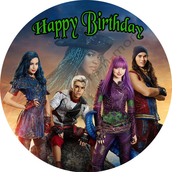Descendants Personalized Edible Print Premium Cake Toppers Frosting Sheets 5 Sizes