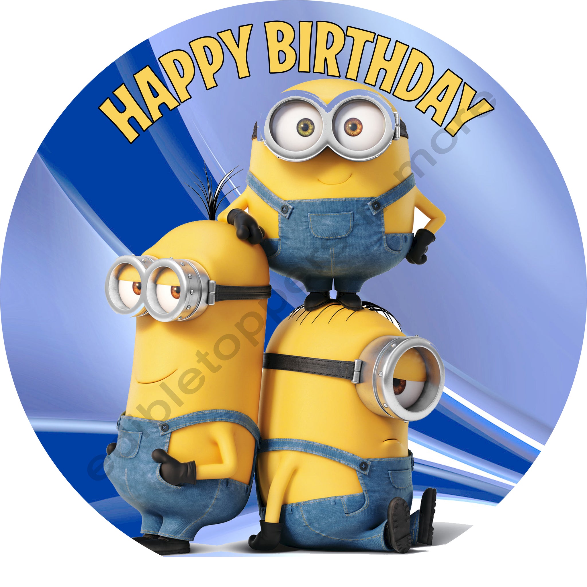 Despicable Me Minions Personalized Edible Print Premium Cake Toppers F –  Edible Toppers \u0026 More, image size:2048x2048