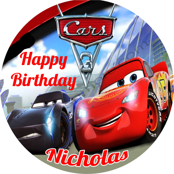 Disney's Cars 3 Personalized Edible Print Premium Cake Toppers Frosting Sheets 5 Sizes