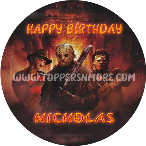 Freddy/Jason/Leatherface Personalized Edible Print Premium Cake Toppers Frosting Sheets 5 Sizes