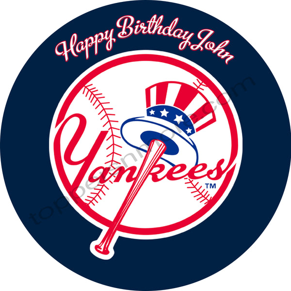 NY Yankees Personalized Edible Print Premium Cake Topper Frosting Sheets 5 Sizes