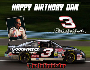 Nascar Dale Earnhardt Sr. Personalized Edible Print Premium Cake Topper Frosting Sheets 5 Sizes