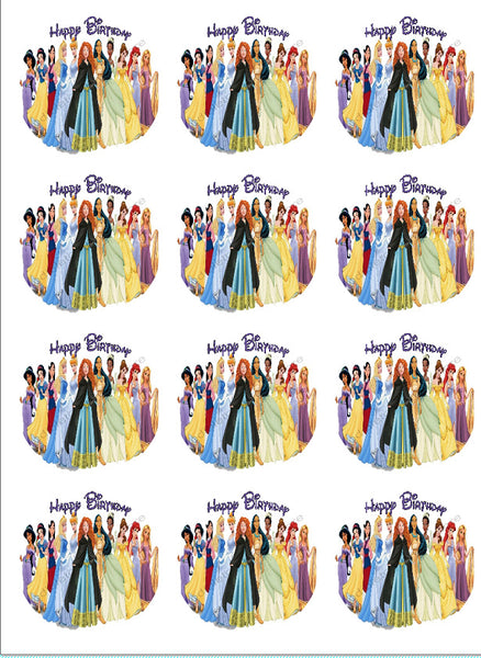 Disney Princesses Personalized Edible Print Premium Cake Toppers Frosting Sheets 5 Sizes