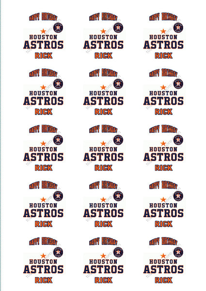 Houston Astros Personalized Edible Print Premium Cake Toppers Frosting Sheets 5 Sizes