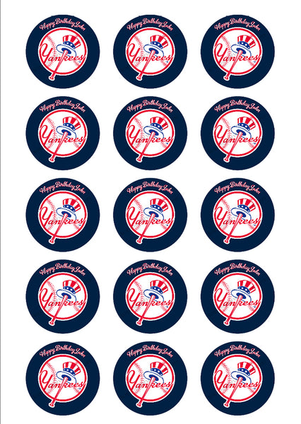 NY Yankees Personalized Edible Print Premium Cake Topper Frosting Sheets 5 Sizes