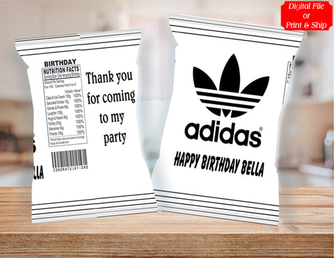 Personalized ADIDAS LOGO Chip Candy Treat Bags Party Favors 