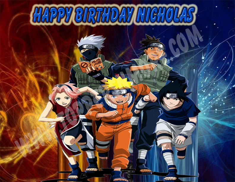 Naruto Personalized Edible Print Premium Cake Topper Frosting Sheets 5 Sizes