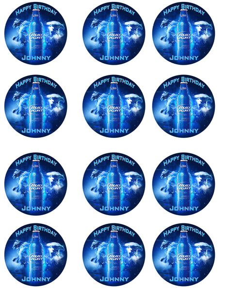 Bud Light Personalized Edible Print Premium Cake Toppers Frosting Sheets 5 Sizes