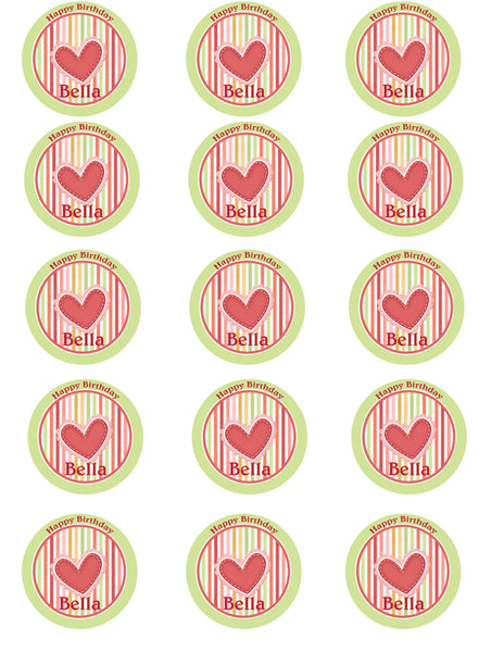 Hearts Personalized Edible Print Premium Cake Toppers Frosting Sheets 5 Sizes