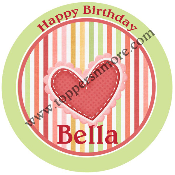 Hearts Personalized Edible Print Premium Cake Toppers Frosting Sheets 5 Sizes