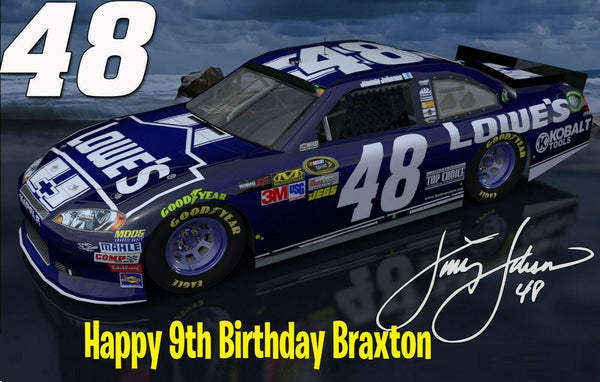 Johnson Cake Topper Nascar Jimmie Johnson Personalized Edible Print Premium Cake Topper Fr ...