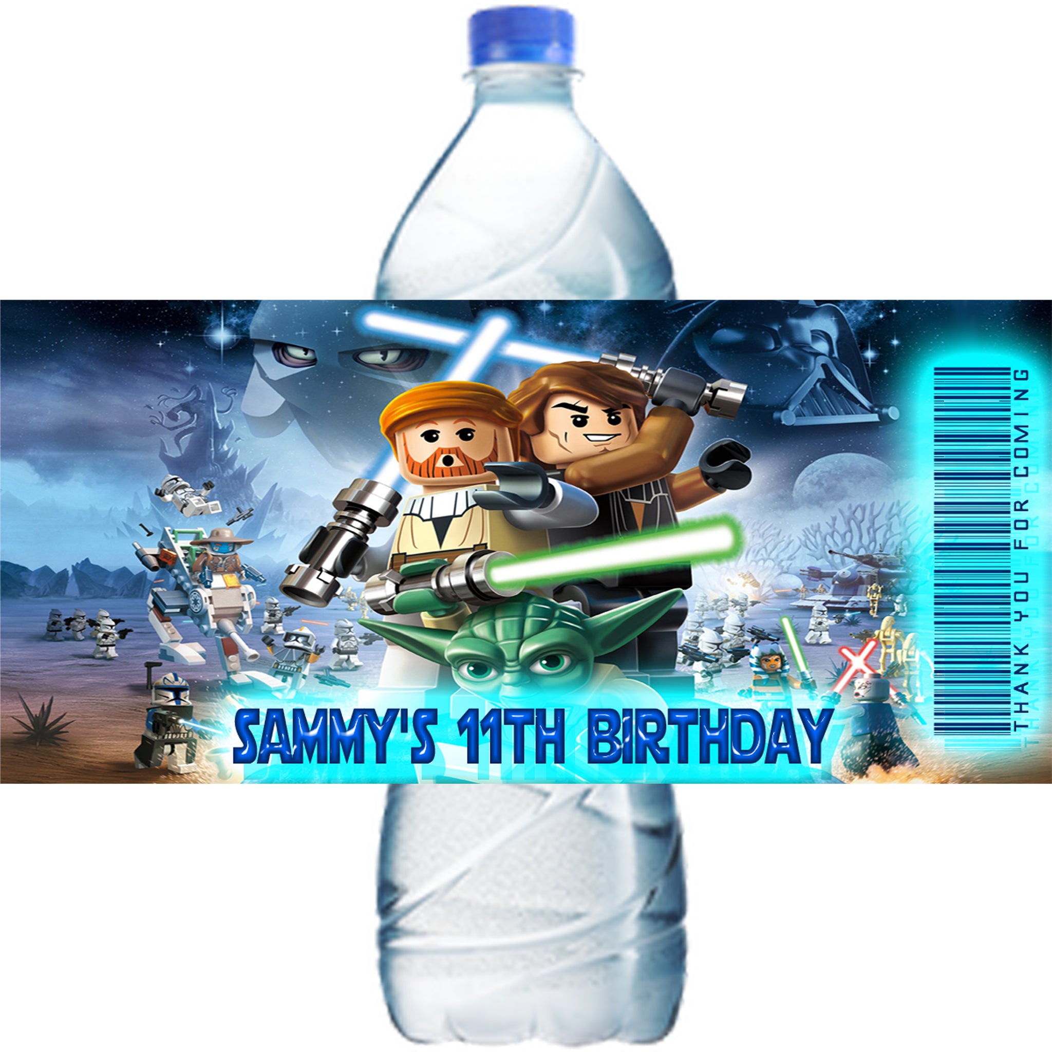 (10) Personalized LEGO STAR WARS Glossy Water Bottle Labels, Party Favors, 2 Sizes