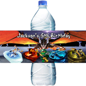 (10) Personalized LEGO NINJAGO Glossy Water Bottle Labels, Party Favors, 2 Sizes