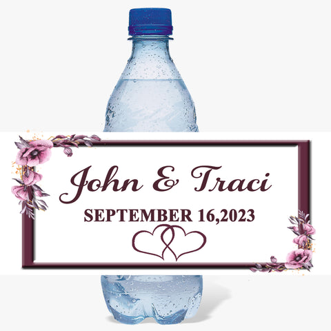 (10) Personalized WEDDING Glossy Water Bottle Labels, Party Favors, 2 Sizes