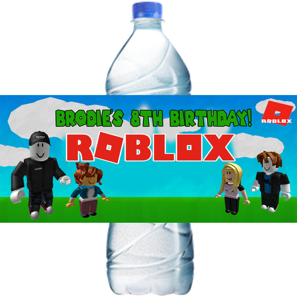 (10) Personalized GAMING Glossy Water Bottle Labels, Party Favors, 2 Sizes