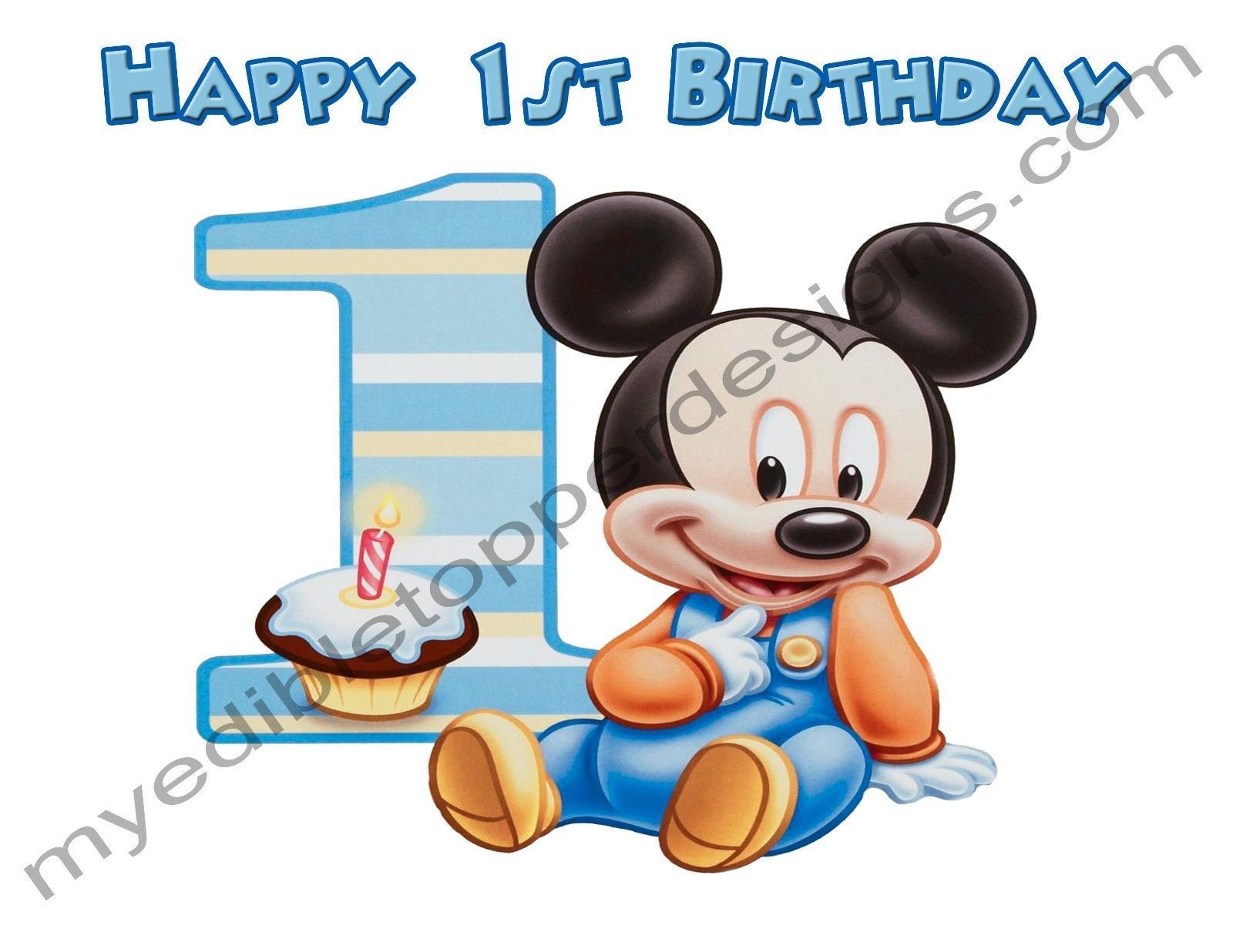 Printable Mickey Mouse Birthday Cake Topper. Custom Name & Age -   Portugal