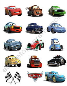 Disney's Cars Edible Print Premium Cupcake/Cookie Toppers Frosting Sheets 2 Sizes