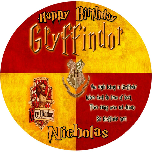 Harry Potter Gryffindor Personalized Edible Print Premium Cake Toppers Frosting Sheets 5 Sizes