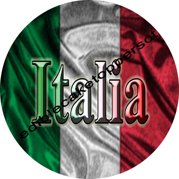 Italian Flag Personalized Edible Print Premium Cake Toppers Frosting Sheets 5 Sizes