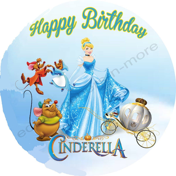 Cinderella Personalized Edible Print Premium Cake Toppers Frosting Sheets 5 Sizes