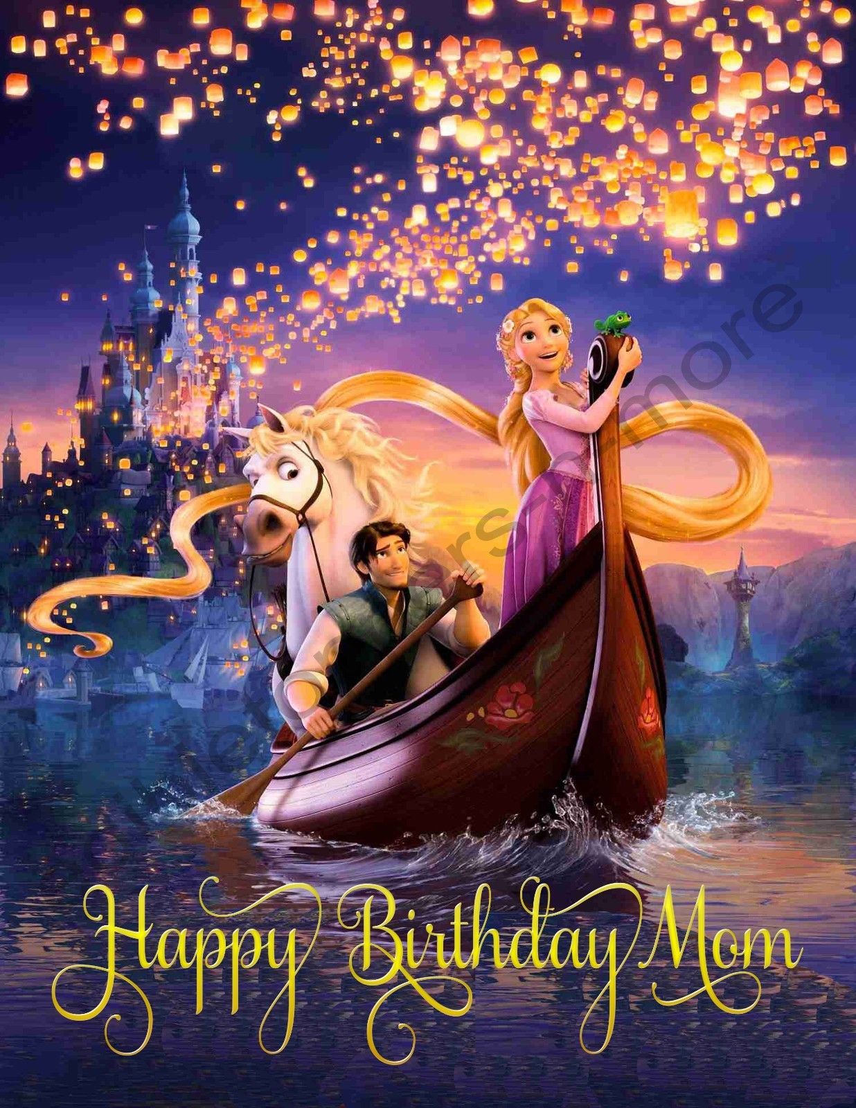 Disney's Tangled Personalized Edible Print Premium Cake Toppers Frosting Sheets 5 Sizes