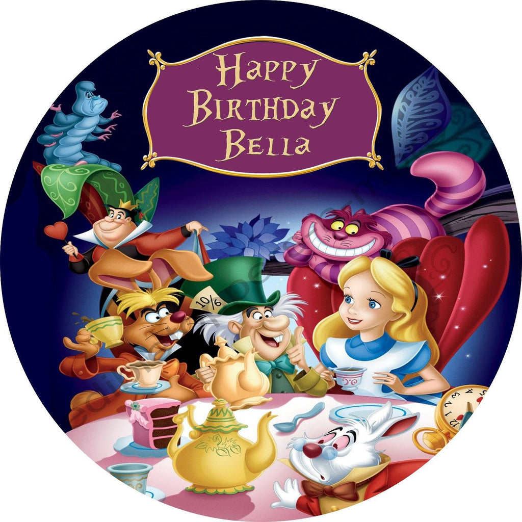 EDIBLE Alice in Wonderland Cake Topper Birthday Tea Party Wafer Paper 7.5  uncut