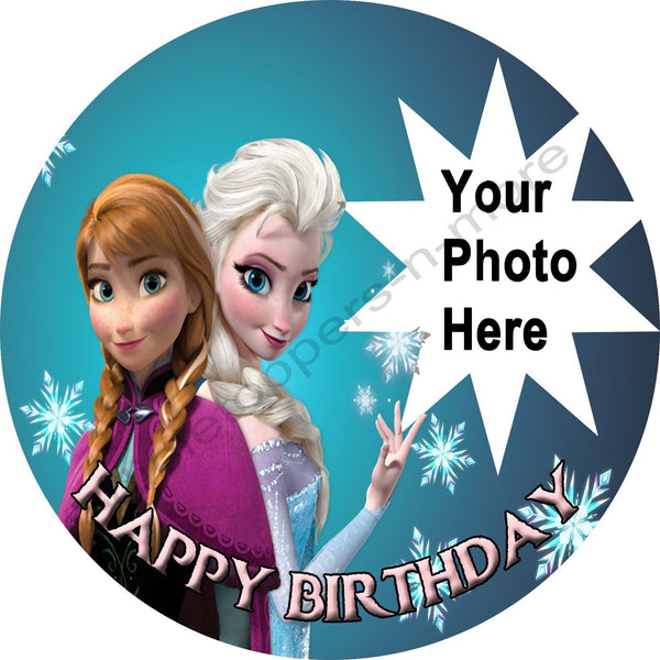 Disney's Frozen w/Photo Personalized Edible Print Premium Cake Toppers Frosting Sheets 3 Sizes
