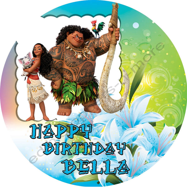 Moana Personalized Edible Print Premium Cake Topper Frosting Sheets 5 Sizes