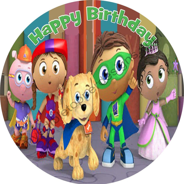 Super Why Personalized Edible Print Premium Cake Topper Frosting Sheets 5 Sizes