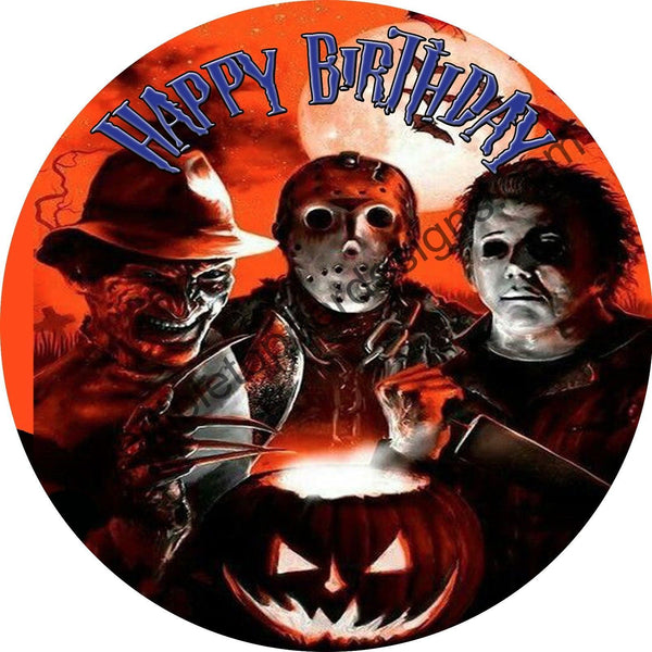 Freddy/Jason/Michael Personalized Edible Print Premium Cake Toppers Frosting Sheets 5 Sizes