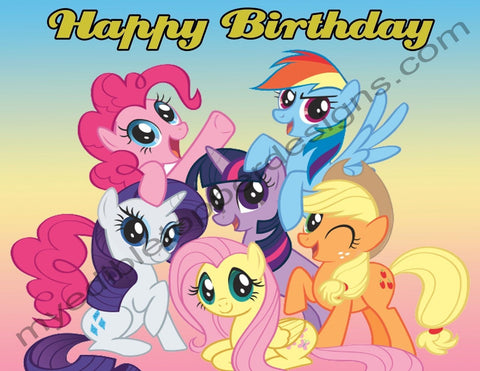 My Little Pony Personalized Edible Print Premium Cake Topper Frosting Sheets 5 Sizes